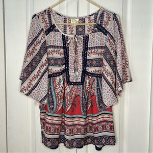 Fig and Flower women’s BoHo blouse floral print size medium